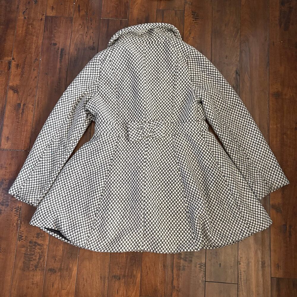 Bethany Mota Coat Womens XL White Herringbone Skirted Collared Career Formal - Picture 5 of 6